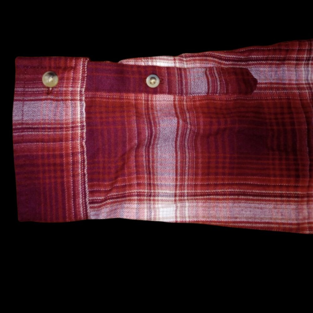 NWOT Jachs Girlfriend Red Plaid Flannel Button‑Up Shirt Womens Large Long Sleeve - Picture 7 of 10